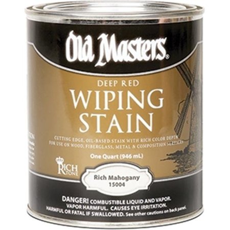 OLD MASTERS Old Masters 15004 Deep Red Rich Mahogany Wiping 240 Voc Stain - 1 Quart 86348150041